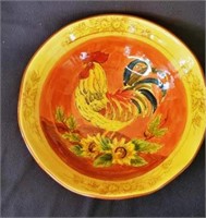 Orange Rooster Serving Bowl by Maxcera