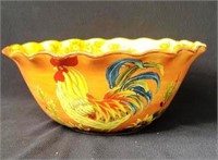Orange Rooster Serving Bowl by Maxcera