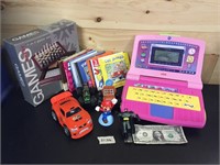 Kids Lot, Toy laptop, Moster Trucks, CD's