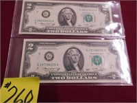 (2) 1976 $2 Federal Reserve Notes (Crisp)