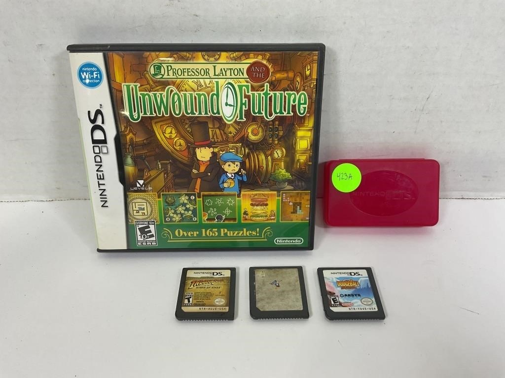 LOT OF 3 DS GAMES - DOGEBALL BRAWLERS, INDIANA