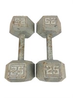 (2) 25lb Dumbells