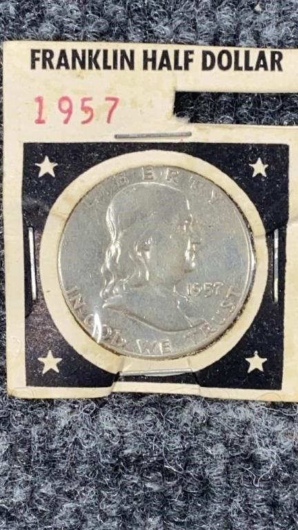 1957 Silver Franklin Half Dollar Coin