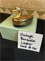 Vintage Burmese Laquared Duck