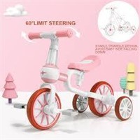 Korimefa 3 in 1 Toddler Bike  1-4 Years  Pink