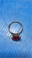 Red stone size 9 sterling