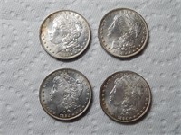 (4) 1884-O Morgan Silver Dollars XF/AU