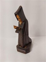 Vintage Hand Carved  kneeling  Wood Monk U15B