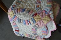 Ant. Hand Stitched Quilt w/ Quilt Rack