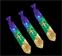 Light-Up Mardi Gras Necktie  12pcs