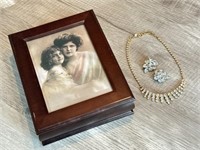 Vintage Jaycraft Clip-on Earrings, Monet Necklace