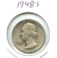 1948-S Silver Washington Quarter