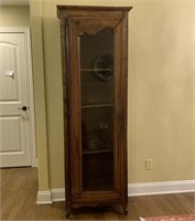 Antique Wood Showcase Cabinet