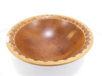 RON BALL HAND CRAFTED 16" TURNED WOODEN BOWL