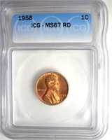 1958 Cent ICG MS67 RD LISTS $400