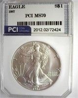 1987 Silver Eagle MS70 LISTS $1100