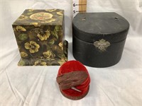 (2) Vintage Collar Boxes & (1) Doll Hat