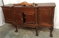 Ornate Carved Wooden Vintage Buffet Y6A
