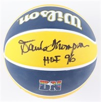 David Thompson Signed Nuggets Logo Basketball Insc