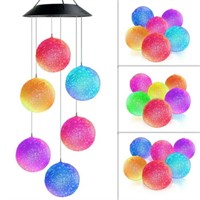 7.5 x 5.5 x 3.5  Wind Chime Color-Changing Solar L