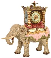 Julius Dressler Porcelain Figural Elephant Clock