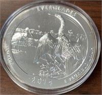 US Coins 2014 5 Ounce Silver Everglades National P