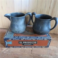 Vintage Cigar Box & Steins