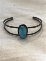 Unmarked Silver Turquoise Bracelet