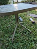 (1) Metal Table & (1) Glass Top Table