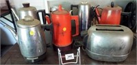 Vintage Coffee Pots (6), Toaster