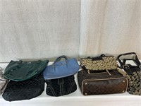 8pc Assorted Purses: Green, Blue, Black, Browns