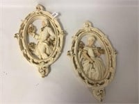 Pair of Victorian Style Wall Plaques 11x16