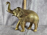 BRASS ELEPHANT FIGURINE MADE IN INDIA 12" TALL