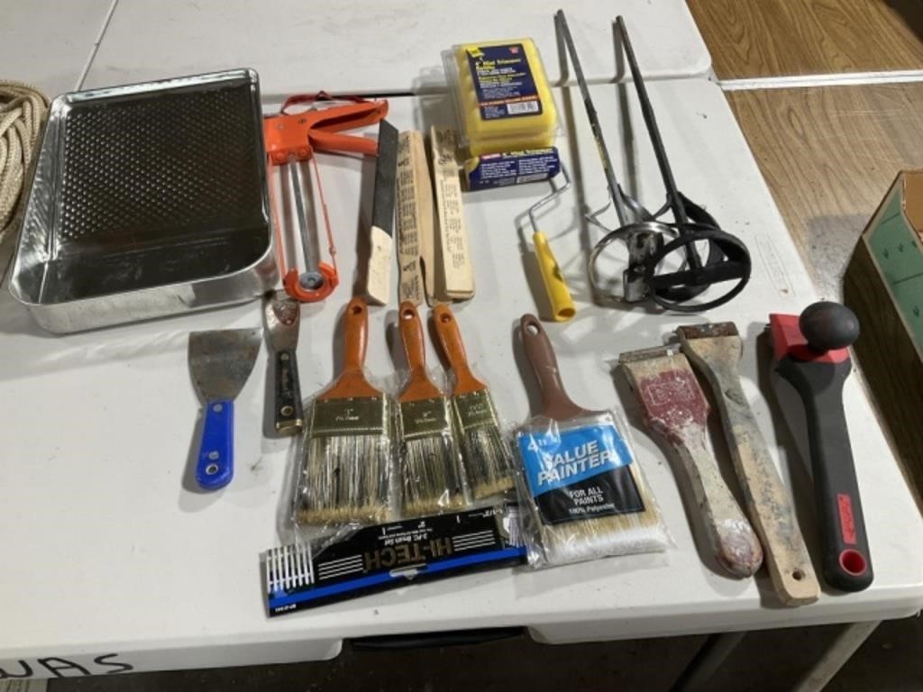 Painters' Items:  Rollers, Pans, Scrapers, Caulk