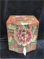 HAND PAINTED STORAGE BOX 10"T X 8"W X 8"D