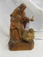 DETAIL WOOD CARVED RELIGIOUS STATUE 8"T