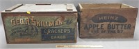 Lot of 2 Advertising Boxes Crackers, Apple Butter