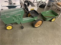 JOHN DEERE PEDAL TRACTOR AND TRAILER