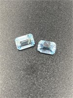 2.29 TCW Emerald Cut Blue Topaz Gemstones GIA