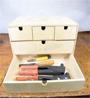 Wood Box with Hand Tools - see images.