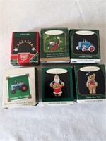 Vtg Hallmark Ornaments - Tractors, Bear, Santas