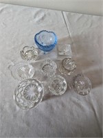 Vtg Miniature Glass & Cut Crystal Candle Holders 9