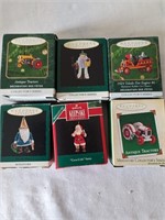 Vtg Hallmark Ornaments Tractor, Coke, Fire Engine