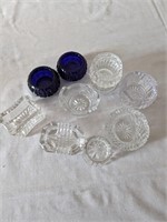 Vtg Miniature Glass & Cut Crystal Candle Holders