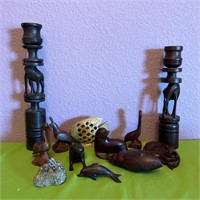 Ironwood Figurines, Carved Wood and Rock