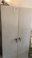 4 Shelf, 2 door, metal storage cabinet, 36 x 19 x