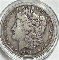 1891-O Morgan Dollar in Plastic Case