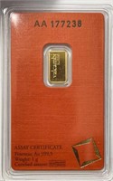 Gold 2.5 gr 999.9 in Assay Valcambi Suisse