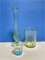 3pcs Glass - 2 are Uranium, 1 blue glass