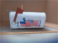 American flag bicentennial metal mailbox